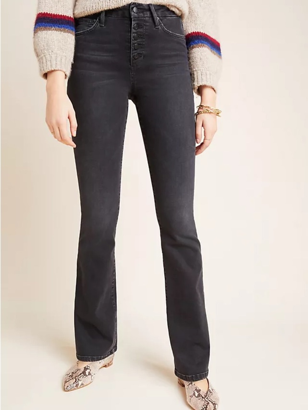 JOE’S JEANS Hi Honey High Rise Curvy Bootcut Black Grey Jeans